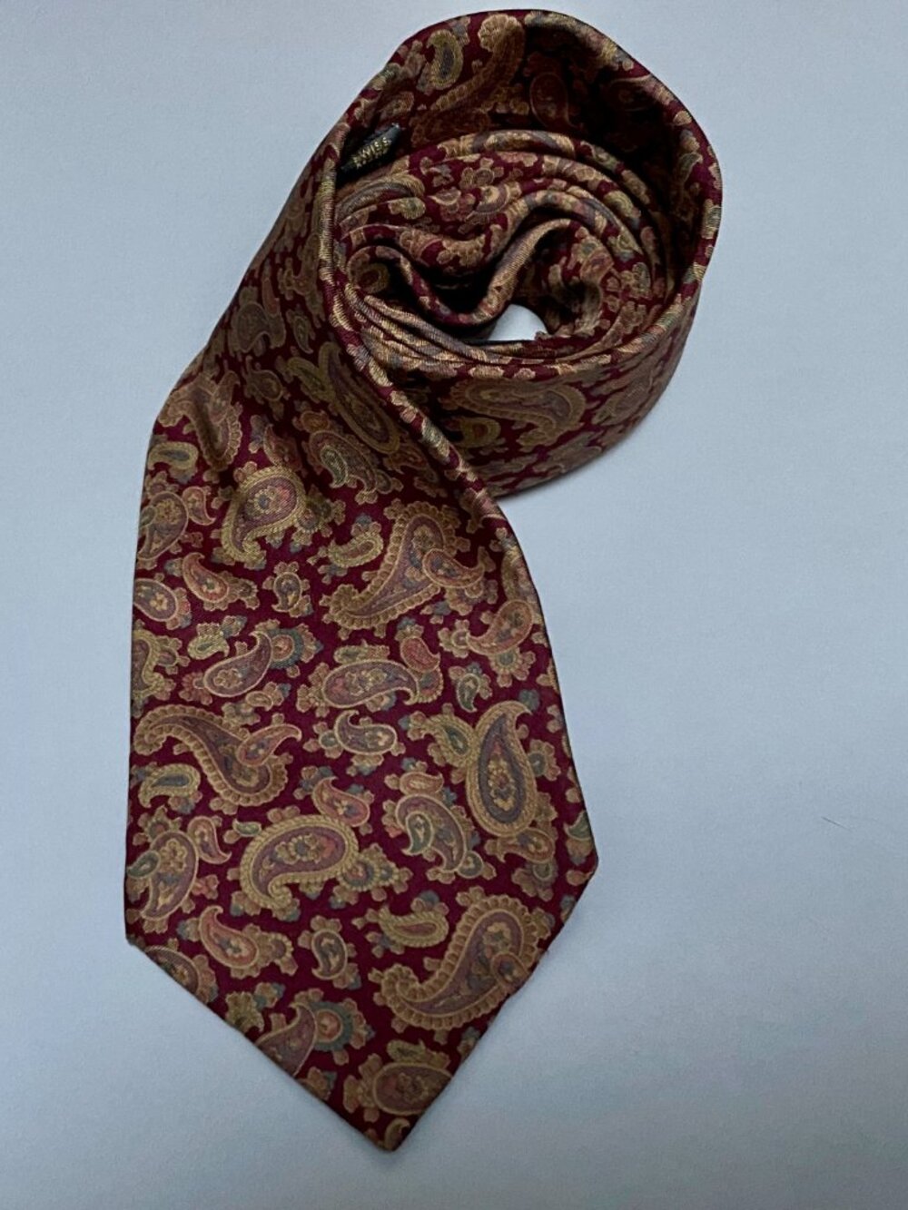 Vintage Davidoff Geneve Swiss Made Paisley Fine Silk Men Unisex Necktie Neck Tie